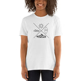 Wakesurfing X Sun Board Boat Waves Short-Sleeve Unisex T-Shirt