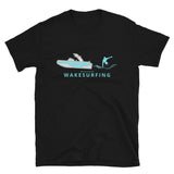 Lake Life Wakesurfing Boat & Surfer Short-Sleeve Unisex T-Shirt