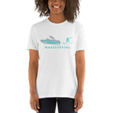 Lake Life Wakesurfing Boat & Surfer Short-Sleeve Unisex T-Shirt