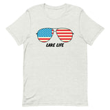 Lake Life American Flag Sunglasses Unisex t-shirt