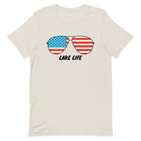 Lake Life American Flag Sunglasses Unisex t-shirt