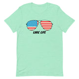 Lake Life American Flag Sunglasses Unisex t-shirt