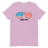 Lake Life American Flag Sunglasses Unisex t-shirt