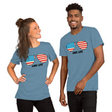 Lake Life American Flag Sunglasses Unisex t-shirt