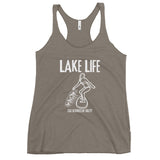Lake Life Wakesurf - cuz beaches be salty Women's Racerback Tank
