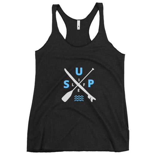 Paddleboard SUP Life Dark Colors Women's Racerback Tank