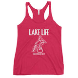 Lake Life Wakesurf - cuz beaches be salty Women's Racerback Tank